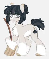 Size: 1000x1200 | Tagged: safe, artist:crimmharmony, derpibooru import, oc, oc:momma mop, unofficial characters only, earth pony, pony, broom, earth pony oc, female, image, looking at you, mare, milf, mop, png, smiling, solo, solo female