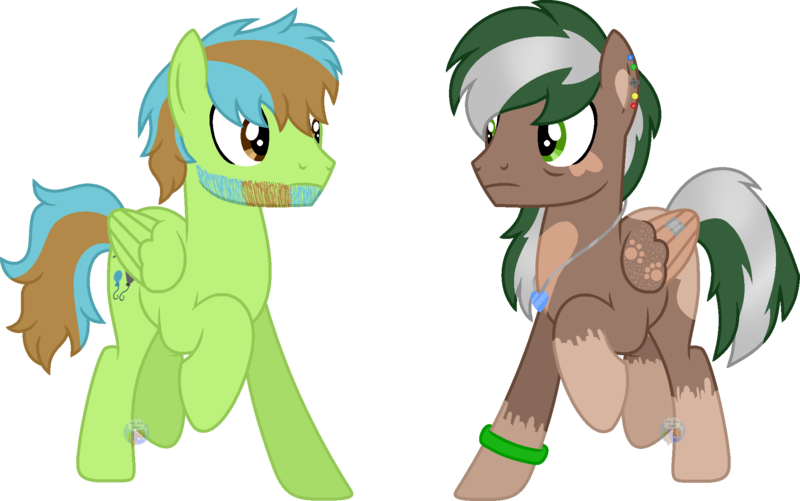 Size: 2065x1292 | Tagged: safe, artist:pure-blue-heart, derpibooru import, oc, oc:harmonic melody, oc:poppa cap, unofficial characters only, pegasus, pony, base used, beard, bracelet, brown eyes, colored wings, ear piercing, earring, facial hair, gift art, green eyes, image, jewelry, male, necklace, pegasus oc, piercing, png, simple background, stallion, stallion oc, tail, transparent background, two toned mane, two toned tail, two toned wings, watermark, wing ring, wings