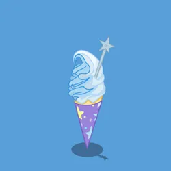 Size: 500x500 | Tagged: safe, artist:beike, derpibooru import, part of a set, trixie, blue background, cutie mark, food, g4, ice cream, ice cream cone, image, jpeg, no pony, simple background
