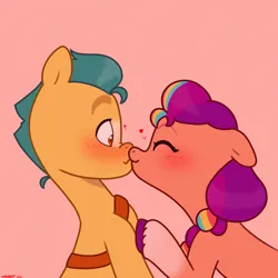 Size: 2480x2480 | Tagged: safe, artist:starburstuwu, derpibooru import, hitch trailblazer, sunny starscout, earth pony, pony, g5, female, image, jpeg, male, shipping, straight, sunnyhitch