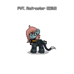 Size: 400x400 | Tagged: safe, derpibooru import, oc, oc:glass refractor, unofficial characters only, pegasus, pony, fallout equestria, pony town, armor, ashes town, enclave, enclave armor, fallout, image, laser rifle, pegasus oc, png, power armor, solo, wings