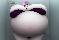 Size: 1081x739 | Tagged: safe, ai content, machine learning generated, prompter:inflationvideotv, sweetie belle, equestria girls, image, inflation, jpeg, shower