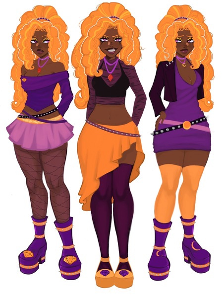 Size: 1620x2160 | Tagged: safe, artist:serawtf21, derpibooru import, adagio dazzle, human, belly button, belt, boots, choker, clothes, dark skin, dress, eyeshadow, female, fishnets, g4, gem, grin, hairband, high heel boots, humanized, image, jacket, jewelry, jpeg, leather, leather jacket, makeup, midriff, necklace, redesign, shirt, shoes, simple background, siren gem, skirt, smiling, socks, solo, spiked choker, stockings, thigh highs, white background