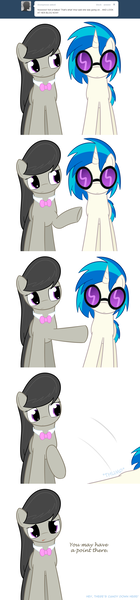 Size: 900x3870 | Tagged: safe, artist:erthilo, derpibooru import, octavia melody, vinyl scratch, earth pony, unicorn, ask octavia, ask, g4, glasses, horn, image, png, tumblr