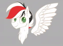 Size: 1039x759 | Tagged: artist needed, source needed, safe, derpibooru import, oc, oc:damiyan, pegasus, green eyes, image, jpeg, simple background, solo, white fur, wings