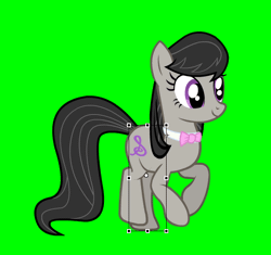 Size: 594x559 | Tagged: safe, artist:alethila, derpibooru import, octavia melody, fighting is magic, animated, black mane, black tail, bowtie, fighting is magic aurora, g4, gif, green background, image, simple background, tail