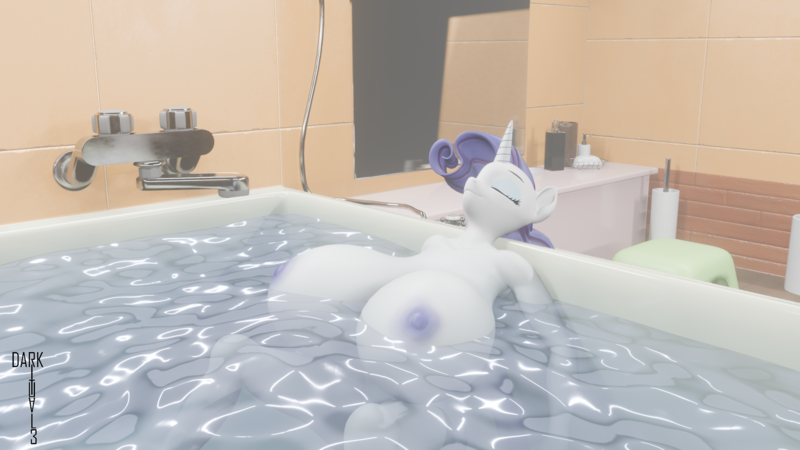 Size: 1920x1080 | Tagged: questionable, artist:darkritual3, derpibooru import, rarity, anthro, unicorn, 3d, bath, bathtub, big breasts, blender, breast expansion, breasts, busty rarity, derpibooru exclusive, eyes closed, female, growth, horn, huge breasts, image, impossibly large breasts, nipples, nudity, png, relaxing, sauna, smiling, solo, solo female, steam