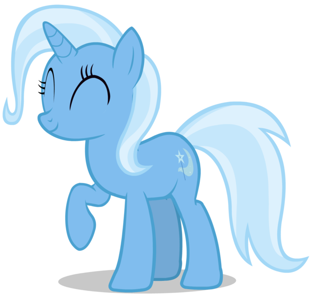 Size: 1280x1212 | Tagged: safe, artist:zslnews, derpibooru import, trixie, pony, unicorn, eyes closed, female, g4, horn, image, png, raised hoof, simple background, smiling, solo, transparent background, vector