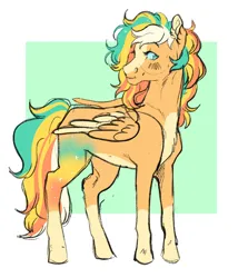 Size: 1620x1819 | Tagged: safe, artist:cactiflowers, derpibooru import, oc, oc:golden high, pegasus, pony, colored wings, female, image, mare, png, solo, two toned wings, wings