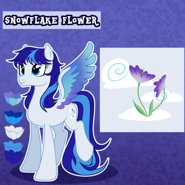 Size: 3000x3000 | Tagged: safe, alternate version, artist:nika-rain, derpibooru import, oc, oc:snowflake flower, pegasus, pony, commission, image, png, reference, reference sheet, show accurate, solo, vector