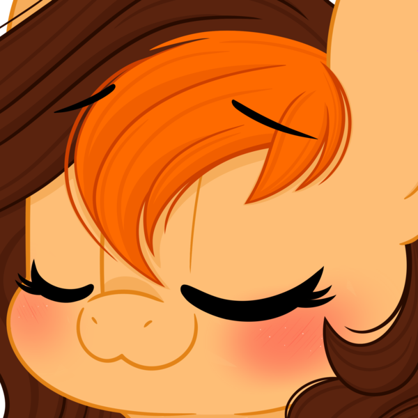 Size: 2048x2048 | Tagged: safe, artist:emberslament, derpibooru import, oc, oc:aerion featherquill, unofficial characters only, pegasus, pony, blushing, bust, commission, eyebrows, eyebrows visible through hair, eyes closed, female, image, mare, png, solo, uwu, ych result