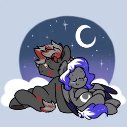 Size: 2600x2600 | Tagged: safe, artist:paperbagpony, derpibooru import, oc, unofficial characters only, image, moon, png, scar, sleeping, stars