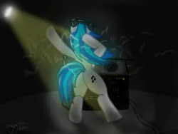 Size: 800x600 | Tagged: safe, artist:omarianvolcae, derpibooru import, vinyl scratch, crowd, g4, headphones, image, png, standing, standing on two hooves, turntable
