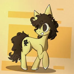Size: 3000x3000 | Tagged: safe, artist:nejiowl, derpibooru import, oc, oc:kimo force, unofficial characters only, earth pony, absurd resolution, black hair, camera, image, jpeg, looking left, smiling