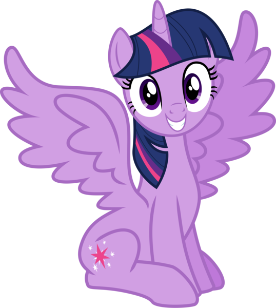 Size: 2048x2282 | Tagged: safe, alternate version, artist:jp, derpibooru import, twilight sparkle, twilight sparkle (alicorn), alicorn, pony, amending fences, season 5, .svg available, derpibooru exclusive, female, g4, grin, image, looking at you, nervous, png, simple background, sitting, smiling, solo, spread wings, transparent background, vector, wings
