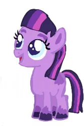 Size: 184x275 | Tagged: artist needed, safe, derpibooru import, twilight sparkle, earth pony, pony, base used, blue eyes, colored pupils, earth pony twilight, eyebrows, female, filly, foal, g4, g5 concept leak style, g5 concept leaks, hooves, image, looking up, missing cutie mark, open mouth, open smile, png, race swap, simple background, smiling, solo, standing, transparent background, twilight sparkle (g5 concept leak), white background, younger