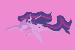 Size: 2176x1445 | Tagged: safe, artist:midnightmoon1986, derpibooru import, princess twilight 2.0, twilight sparkle, twilight sparkle (alicorn), alicorn, pony, the last problem, cloven hooves, female, g4, horn, image, lidded eyes, lying down, mare, older, older twilight, older twilight sparkle (alicorn), pink background, png, prone, simple background, solo, tail, unshorn fetlocks, wings