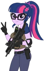 Size: 1974x3214 | Tagged: safe, alternate version, artist:edy_january, artist:philelmago, derpibooru import, editor:edy_january, part of a set, sci-twi, twilight sparkle, human, equestria girls, equestria girls series, armor, assault rifle, belt, body armor, breasts, bullpup rifle, busty sci-twi, call of duty, call of duty: modern warfare, call of duty: modern warfare 2, call of duty: modern warfare 3, call of duty: warzone, captain twilight, clothes, g4, glasses, gloves, gun, handgun, image, john "soap" mactavish, knife, looking at you, mateba 2006m, military, mtar-21, pistol, png, radio, revolver, rifle, sexy, shirt, simple background, soldier, solo, special forces, tactical, tactical vest, task forces 141, transparent background, trigger discipline, united states, vest, weapon, x95