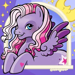 Size: 2400x2400 | Tagged: safe, artist:sparkytopia, derpibooru import, starsong, pegasus, pony, g3, image, looking at you, png, solo, spread wings, wings