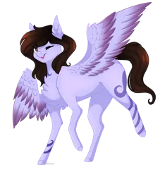 Size: 1024x1127 | Tagged: safe, artist:pixelberrry, derpibooru import, oc, pony, female, image, mare, one eye closed, png, simple background, solo, transparent background, wink