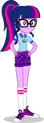 Size: 1455x4032 | Tagged: safe, artist:dustinwatsongkx, derpibooru import, sci-twi, twilight sparkle, human, equestria girls, camp everfree outfits, female, g4, glasses, hand on hip, image, my little pony equestria girls: legend of everfree, png, simple background, solo, transparent background