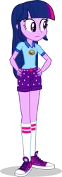 Size: 1342x3827 | Tagged: safe, artist:dustinwatsongkx, derpibooru import, twilight sparkle, human, equestria girls, camp everfree outfits, clothes, clothes swap, female, g4, hand on hip, image, my little pony equestria girls: legend of everfree, png, simple background, solo, transparent background