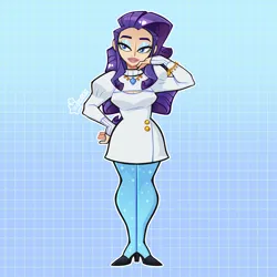 Size: 3000x3000 | Tagged: safe, artist:3ggmilky, derpibooru import, rarity, human, alternate hairstyle, boob window, bracelet, clothes, dress, eyeshadow, female, grin, high heels, humanized, image, jewelry, leggings, makeup, necklace, png, shoes, smiling, solo