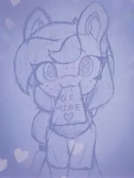 Size: 4032x5376 | Tagged: safe, artist:sodapop sprays, derpibooru import, oc, oc:naomi horsely, earth pony, clothes, image, jpeg, looking at you, love note, solo, star trek, star trek (tos), traditional art, uniform