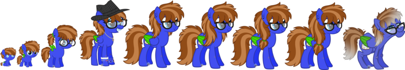 Size: 1900x332 | Tagged: safe, artist:pure-blue-heart, derpibooru import, oc, oc:bluebook, unofficial characters only, pegasus, pony, age progression, baby, baby pony, base used, bracelet, braces, colored wings, ear piercing, earring, elderly, female, freckles, glasses, hat, image, jewelry, necklace, older, pegasus oc, piercing, png, simple background, teenager, transparent background, wings