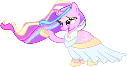 Size: 10424x5521 | Tagged: safe, artist:shootingstarsentry, derpibooru import, oc, oc:crystal frost, unofficial characters only, pony, unicorn, absurd resolution, clothes, dress, female, horn, image, mare, png, simple background, solo, transparent background, vector