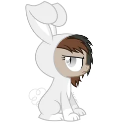 Size: 6000x6000 | Tagged: safe, artist:suramii, derpibooru import, oc, oc:cuddy, pony, absurd resolution, alternate hairstyle, animal costume, bunny costume, clothes, costume, female, filly, foal, image, png, simple background, solo, transparent background