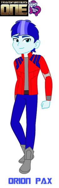 Size: 625x2000 | Tagged: safe, artist:robertsonskywa1, derpibooru import, equestria girls, autobot, clothes, equestria girls-ified, g4, image, male, orion pax, photo, png, simple background, solo, teenager, text, transformers, transformers: one, transparent background