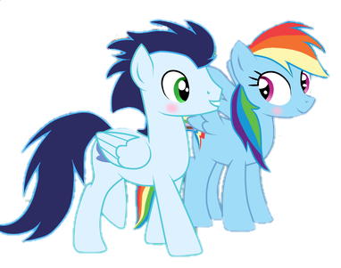 Size: 382x301 | Tagged: safe, artist:rulette, derpibooru import, rainbow dash, soarin', pegasus, pony, female, g4, image, male, mare, png, shipping, simple background, soarindash, stallion, straight, transparent background