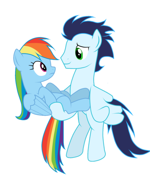 Size: 1003x1204 | Tagged: safe, artist:rulette, derpibooru import, rainbow dash, soarin', pegasus, pony, female, g4, image, male, mare, png, shipping, simple background, soarindash, stallion, straight, transparent background