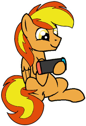 Size: 290x422 | Tagged: safe, artist:noi kincade, derpibooru import, oc, oc:firey ratchet, unofficial characters only, pegasus, pony, g4, image, male, nintendo switch, png, simple background, solo, transparent background