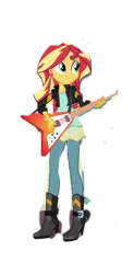 Size: 1080x2191 | Tagged: safe, derpibooru import, edit, edited screencap, editor:stonekieran07, screencap, sunset shimmer, equestria girls, background removed, g4, guitar, image, musical instrument, not a vector, png, solo