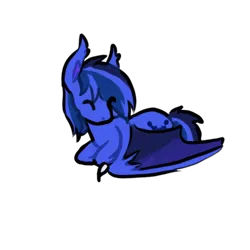 Size: 416x416 | Tagged: safe, artist:lovelock, derpibooru import, oc, oc:guard cobalt flash, unofficial characters only, bat pony, bat pony oc, bat wings, commission, happy, image, png, sleeping, smol, wings, ych result