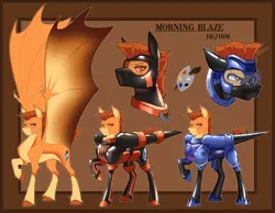 Size: 3276x2547 | Tagged: safe, artist:parrpitched, derpibooru import, oc, oc:morning blaze(fireverse), unofficial characters only, bat pony, bat pony oc, bat wings, fireheart76's latex suit design, image, latex, latex suit, png, prisoners of the moon, reference sheet, rubber, rubber suit, wings