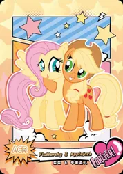 Size: 850x1191 | Tagged: safe, derpibooru import, official, applejack, fluttershy, series:卡游友谊绘影, card, chinese text, comic style, image, jpeg, kayou, merchandise, moon runes, text