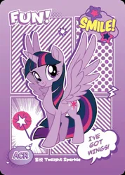 Size: 850x1191 | Tagged: safe, derpibooru import, official, twilight sparkle, twilight sparkle (alicorn), alicorn, series:卡游友谊绘影, card, chinese text, comic style, design, image, jpeg, kayou, merchandise, moon runes, text
