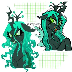 Size: 2000x2000 | Tagged: safe, artist:redactedhaunt, derpibooru import, queen chrysalis, changeling, image, lineless, png, solo