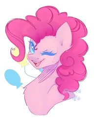 Size: 795x1005 | Tagged: safe, artist:skyppythepups, derpibooru import, pinkie pie, earth pony, pony, cutie mark, g4, image, one eye closed, png, simple background, solo, transparent background, wink