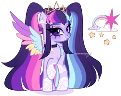 Size: 2500x1983 | Tagged: safe, artist:gihhbloonde, derpibooru import, rainbow dash, twilight sparkle, oc, pegasus, pony, colored wings, female, image, lesbian, magical lesbian spawn, mare, multicolored wings, offspring, parent:rainbow dash, parent:twilight sparkle, parents:twidash, png, shipping, simple background, solo, transparent background, twidash, wings