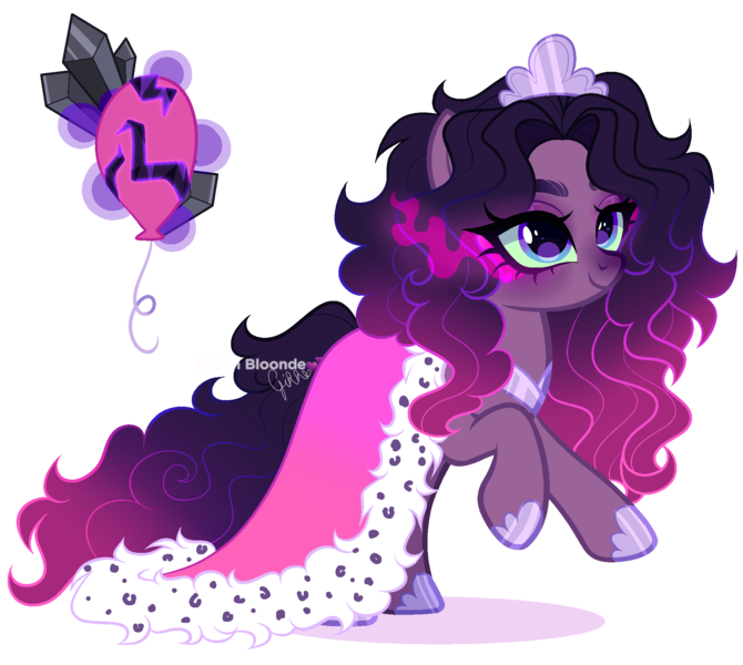 Size: 1953x1750 | Tagged: safe, artist:gihhbloonde, derpibooru import, oc, earth pony, pony, female, image, mare, offspring, parent:king sombra, parent:pinkie pie, parents:sombrapie, png, simple background, solo, transparent background