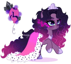 Size: 1953x1750 | Tagged: safe, artist:gihhbloonde, derpibooru import, oc, earth pony, pony, female, image, mare, offspring, parent:king sombra, parent:pinkie pie, parents:sombrapie, png, simple background, solo, transparent background