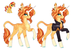 Size: 2588x1792 | Tagged: safe, artist:maxxacure, derpibooru import, sunset shimmer, pony, unicorn, clothed ponies, coat markings, concave belly, countershading, eyebrows, female, high res, horn, image, leonine tail, mare, png, raised hoof, redesign, slender, socks (coat marking), solo, sunset shimmer's jacket, sunset's jacket, tail, thin