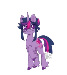 Size: 682x761 | Tagged: safe, artist:paichitaron, derpibooru import, part of a set, twilight sparkle, pony, unicorn, alternate cutie mark, alternate design, alternate hairstyle, big eyes, colored hooves, colored pinnae, cute, female, fetlock tuft, floppy ears, g4, glasses, image, mare, outline, png, raised hoof, redesign, round glasses, signature, simple background, solo, sparkly eyes, tied mane, transparent background, twiabetes, unicorn twilight, unshorn fetlocks, wingding eyes