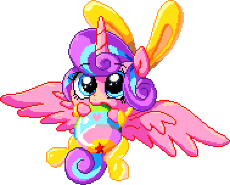 Size: 945x760 | Tagged: safe, artist:epicvon, artist:frankier77, derpibooru import, princess flurry heart, alicorn, pony, animal costume, biting, bunny costume, clothes, costume, cute, easter, easter egg, female, filly, foal, g4, holiday, image, manepxls, pixel art, png, pxls.space, simple background, solo, spread wings, transparent background, wings