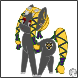 Size: 2000x2000 | Tagged: safe, artist:dice-warwick, derpibooru import, oc, oc:pitch blackheart, bicorn, pony, cloven hooves, ear piercing, femboy, feminine stallion, horn, image, makeup, male, multiple horns, piercing, png, solo, stallion