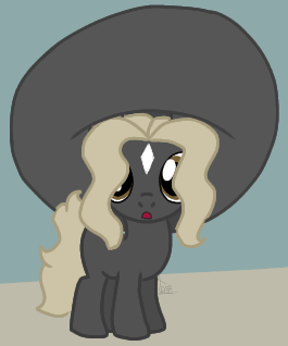 Size: 265x318 | Tagged: safe, artist:thomas.senko, derpibooru import, oc, oc:black betty, earth pony, pony, :o, big hat, blonde hair, brown eyes, dark skin, female, filly, foal, image, mare, open mouth, png, solo, surprised